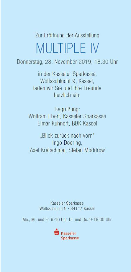 Einladung zur Ausstellung Multiple, Sparkasse Kassel
